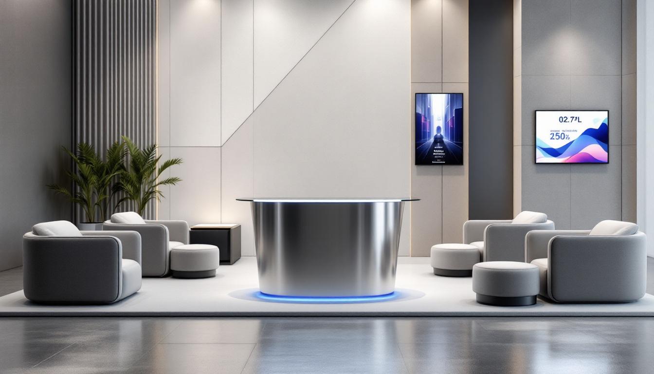 découvrez comment optimiser l'espace de votre stand grâce à une banque d'accueil fonctionnelle et design pour attirer plus de visiteurs et maximiser votre efficacité.