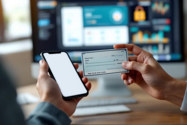 La sécurité de votre argent avec la banque en ligne avec encaissement de chèque